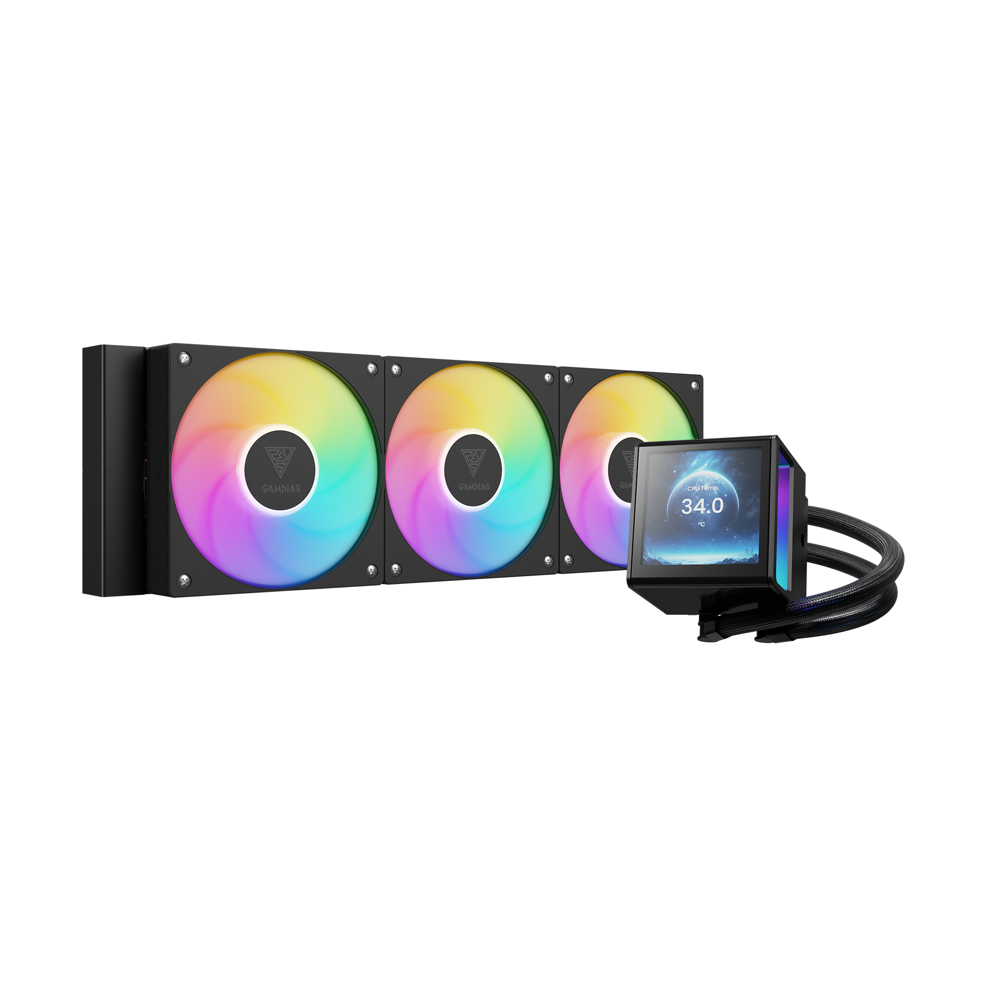 GAMDIAS CHIONE P5-360 ARGB Liquid Cooler with IPS LCD Display - Black GAMDIAS CHIONE P5-360 ARGB Liquid Cooler with IPS LCD Display - Black